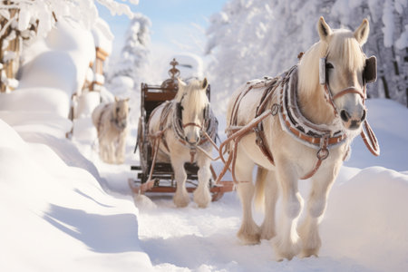 Sleigh Rides in Snow - Generative AIの素材