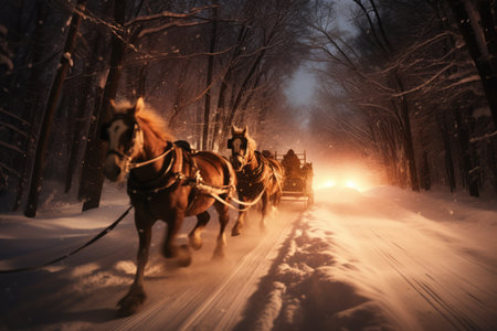 Sleigh Rides in Snow - Generative AIの素材