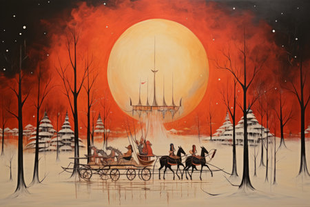 Sleigh Rides in Snow - Generative AIの素材