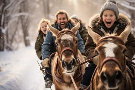 Sleigh Rides in Snow - Generative AIの素材