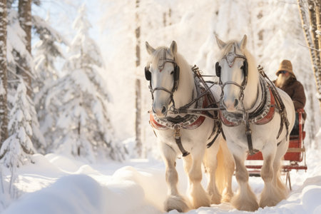 Sleigh Rides in Snow - Generative AIの素材
