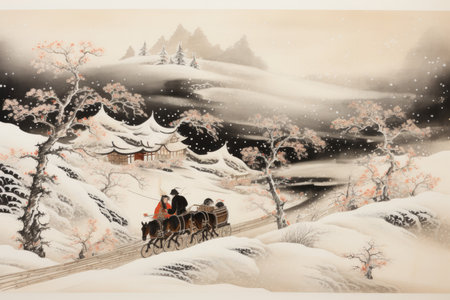 Sleigh Rides in Snow - Generative AIの素材