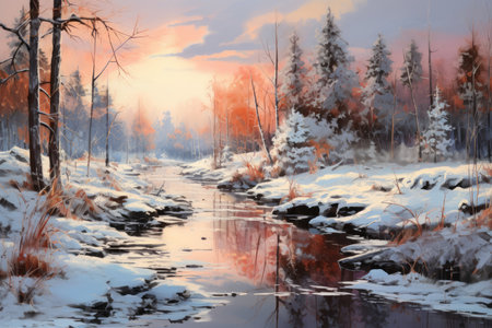 Frosty Morning Landscapes - Generative AIの素材