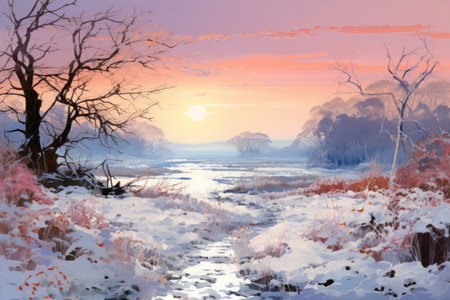 Frosty Morning Landscapes - Generative AIの素材
