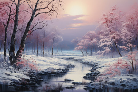 Frosty Morning Landscapes - Generative AIの素材