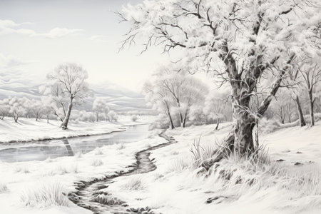 Frosty Morning Landscapes - Generative AIの素材