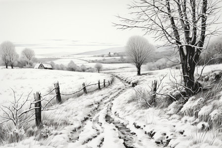 Frosty Morning Landscapes - Generative AIの素材