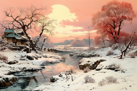 Frosty Morning Landscapes - Generative AIの素材