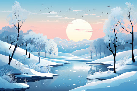 Frosty Morning Landscapes - Generative AIの素材