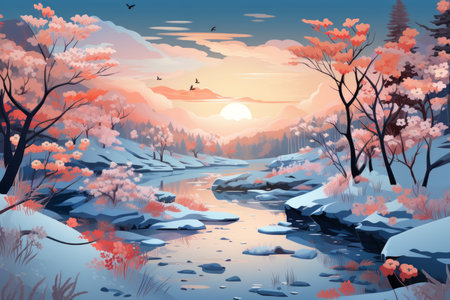 Frosty Morning Landscapes - Generative AIの素材