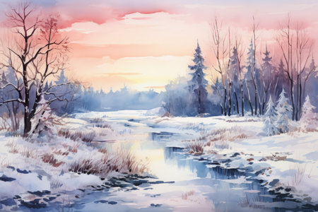 Frosty Morning Landscapes - Generative AIの素材