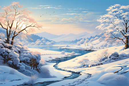 Frosty Morning Landscapes - Generative AIの素材