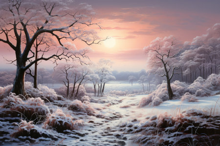 Frosty Morning Landscapes - Generative AIの素材