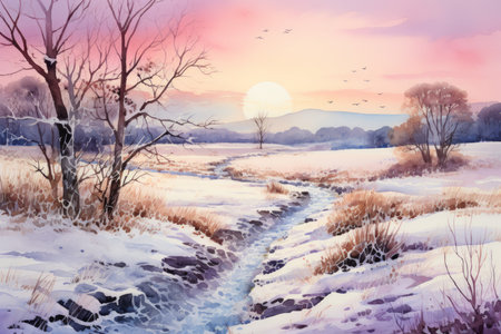 Frosty Morning Landscapes - Generative AIの素材