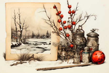 Vintage Holiday Cards - Generative AIの素材