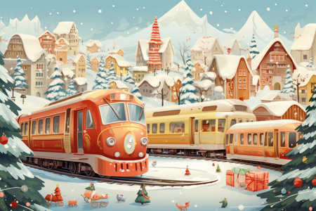 Christmas Train Sets - Generative AIの素材
