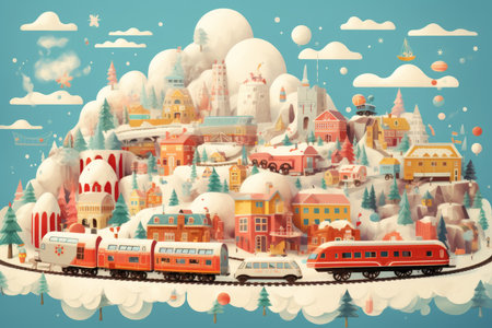 Christmas Train Sets - Generative AIの素材