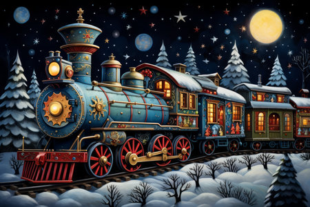 Christmas Train Sets - Generative AIの素材