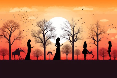 Seasonal Silhouettes - Generative AIの素材