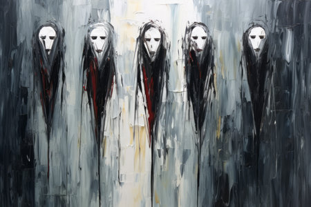 Hauntingly beautiful banshee sirens, with voices that can both enchant and bewitch - Generative AIの素材