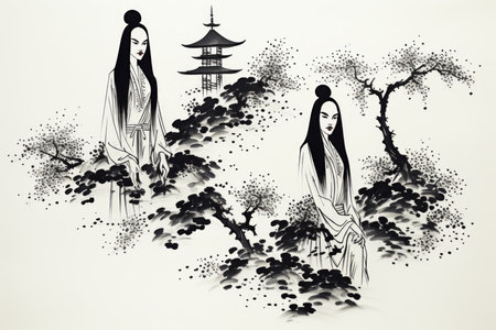 Hauntingly beautiful banshee sirens, with voices that can both enchant and bewitch - Generative AIの素材