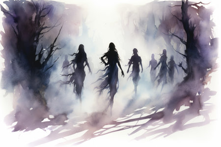 Elusive shadow walkers, slipping through the darkness and leaving no trace behind - Generative AIの素材