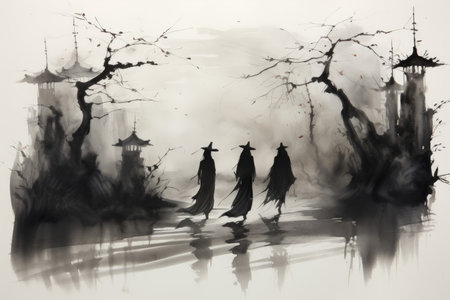 Elusive shadow walkers, slipping through the darkness and leaving no trace behind - Generative AIの素材