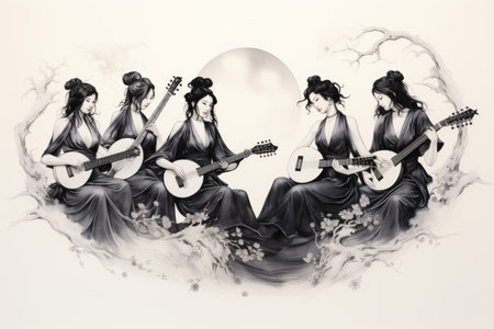 Harmonious spirit choirs, filling the air with ethereal melodies and celestial harmonies - Generative AIの素材