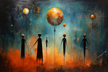 Celestial guardians of the stars, protecting the cosmic balance with their celestial might - Generative AIの素材