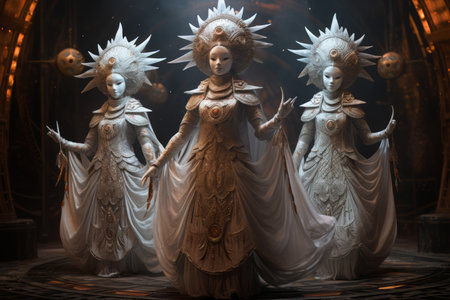 Celestial guardians of the stars, protecting the cosmic balance with their celestial might - Generative AIの素材