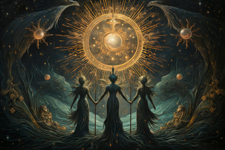 Celestial guardians of the stars, protecting the cosmic balance with their celestial might - Generative AIの素材