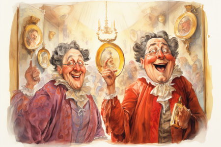 Mischievous talking mirrors, offering witty commentary and humorous reflections - Generative AIの素材