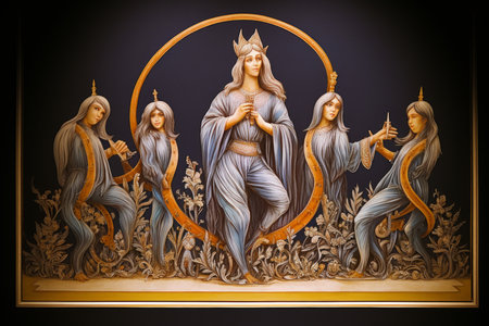 Harmonious merfolk choirs, captivating listeners with their enchanting underwater melodies - Generative AIの素材