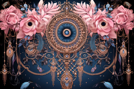 Ornate dreamcatcher tapestries, woven with threads of hope and woven dreams - Generative AIの素材