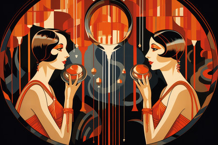 Mischievous talking mirrors, offering witty commentary and humorous reflections - Generative AIの素材