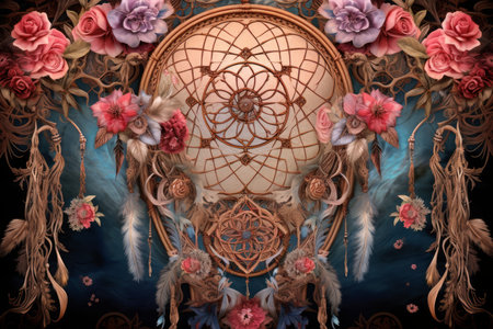 Ornate dreamcatcher tapestries, woven with threads of hope and woven dreams - Generative AIの素材