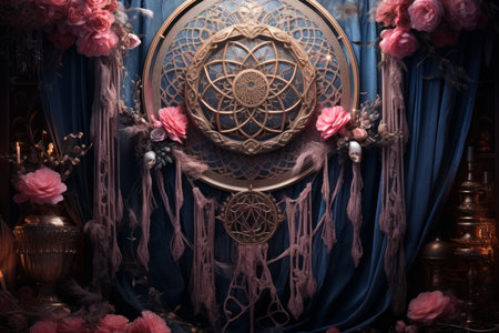Ornate dreamcatcher tapestries, woven with threads of hope and woven dreams - Generative AIの素材