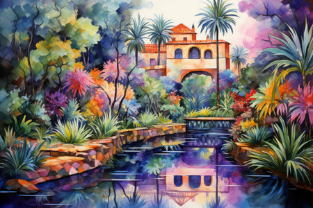 Tranquil meditation gardens, where one can find inner peace and harmony - Generative AIの素材