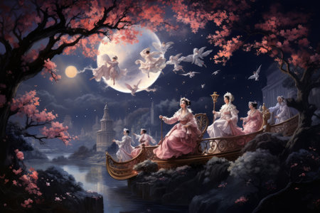 Curious celestial travelers, journeying between galaxies and discovering hidden wonders - Generative AIの素材