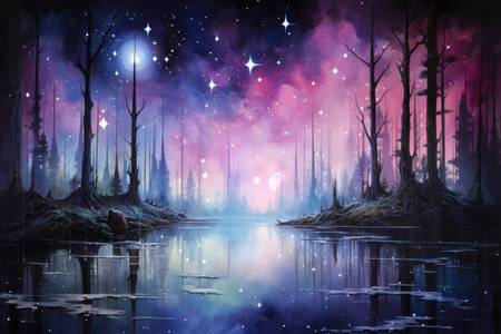 Ephemeral star showers, painting the night sky with fleeting bursts of cosmic beauty - Generative AIの素材