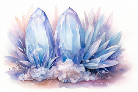 Luminescent moonstone crystals, radiating with otherworldly energy - Generative AIの素材