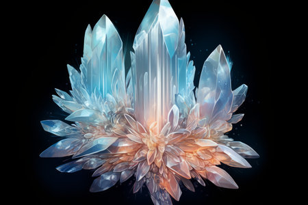 Luminescent moonstone crystals, radiating with otherworldly energy - Generative AIの素材