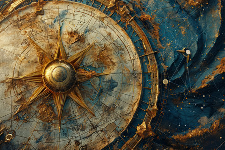 Mysterious star maps, guiding adventurers to uncharted realms - Generative AIの素材
