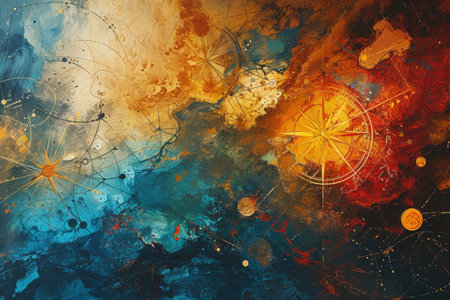 Mysterious star maps, guiding adventurers to uncharted realms - Generative AIの素材
