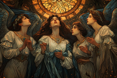 Harmonious celestial choirs in Fantasy - Generative AIの素材