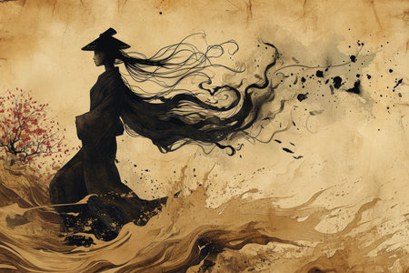 Whispering wind whispers, carrying messages of love and hope across vast distances - Generative AIの素材