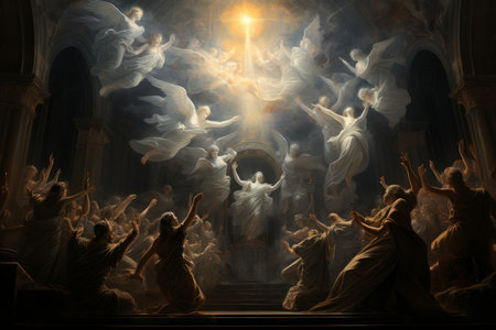 Harmonious celestial choirs in Fantasy - Generative AIの素材