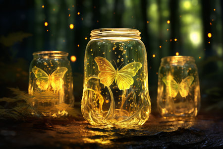 Luminescent spirit fireflies in Fantasy - Generative AIの素材
