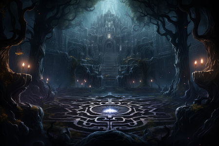 Mystic crystal labyrinths in Fantasy - Generative AIの素材