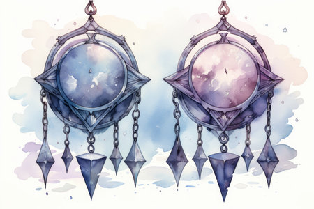Mystical moonstone amulets, imbued with lunar energy and offering protection from dark forces - Generative AIの素材